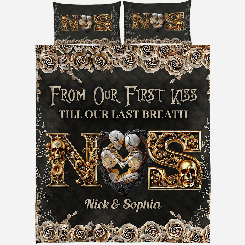 From Our First Kiss - Personalized Couple Quilt Set