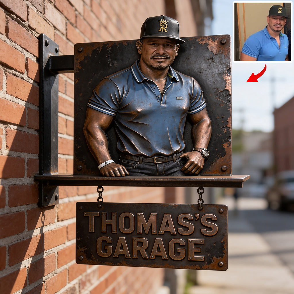 Custom Garage Sign From Any Photo - Personalized Garage Wooden Wall Mount Sign