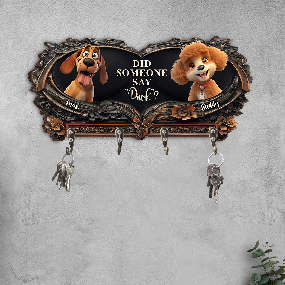 Quelqu'un a dit « Parc » ? - Porte-clés personnalisé en forme de chien