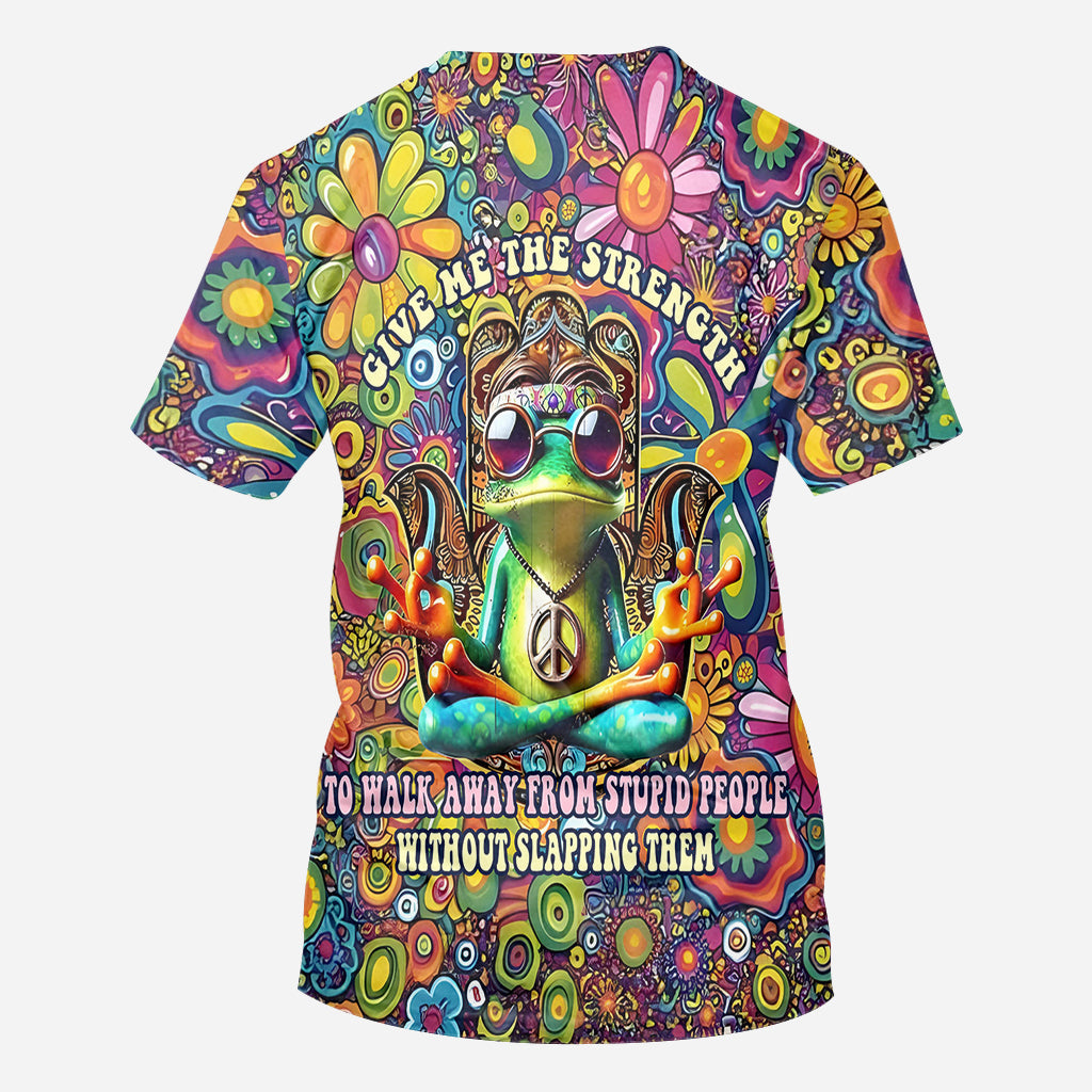 Give Me Strength To Walk Away From Stupid People - Personalized Hippie All Over Shirt