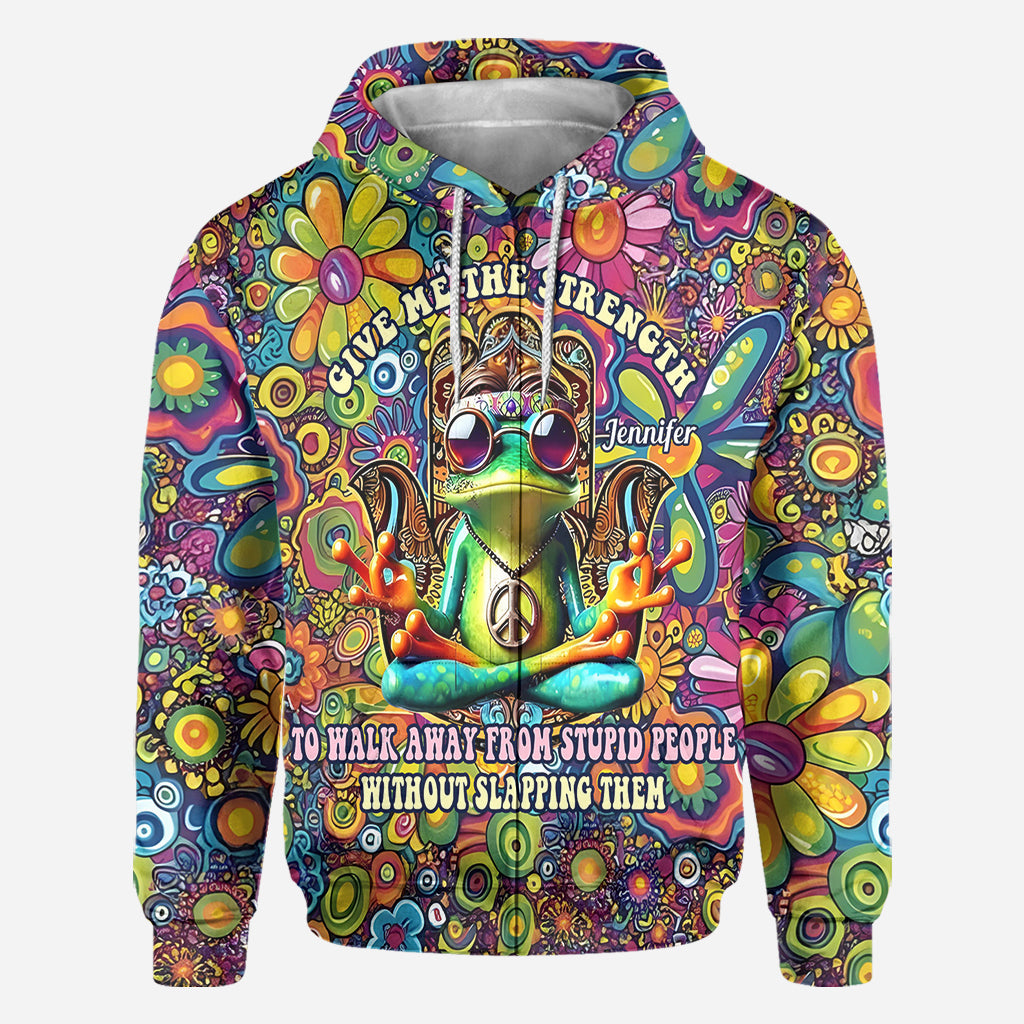 Give Me Strength To Walk Away From Stupid People - Personalized Hippie All Over Shirt