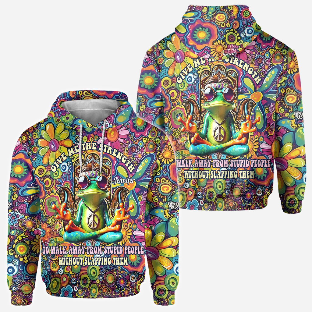 Give Me Strength To Walk Away From Stupid People - Personalized Hippie All Over Shirt