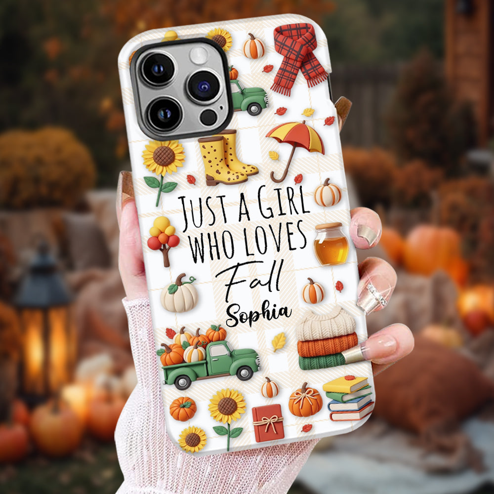 Just A Girl Who Loves Fall - Personalized Autumn Full Print Phone Case