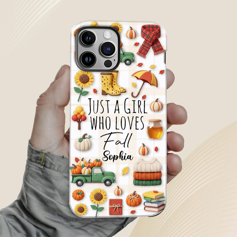 Just A Girl Who Loves Fall - Personalized Autumn Full Print Phone Case