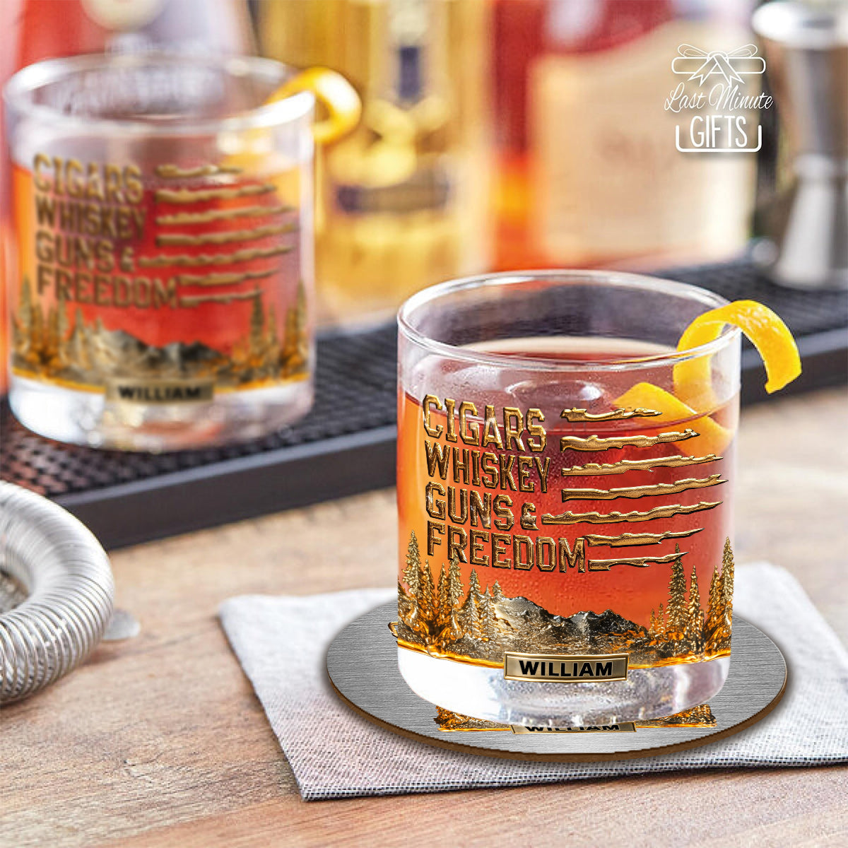 Geschenk für Bourbon-/Whisky-Liebhaber, Geschenk für Ihn – personalisiertes Whiskyglas