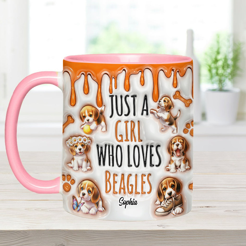 Mug personnalisé « Juste une fille qui adore les beagles »