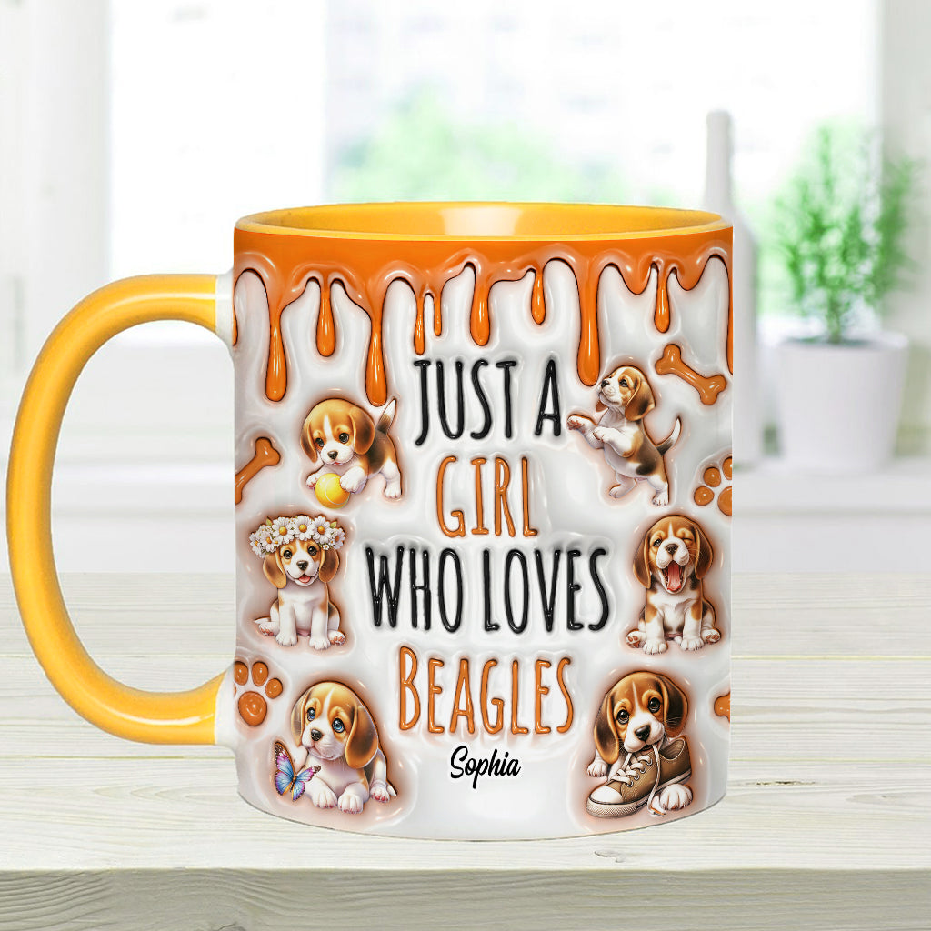 Mug personnalisé « Juste une fille qui adore les beagles »