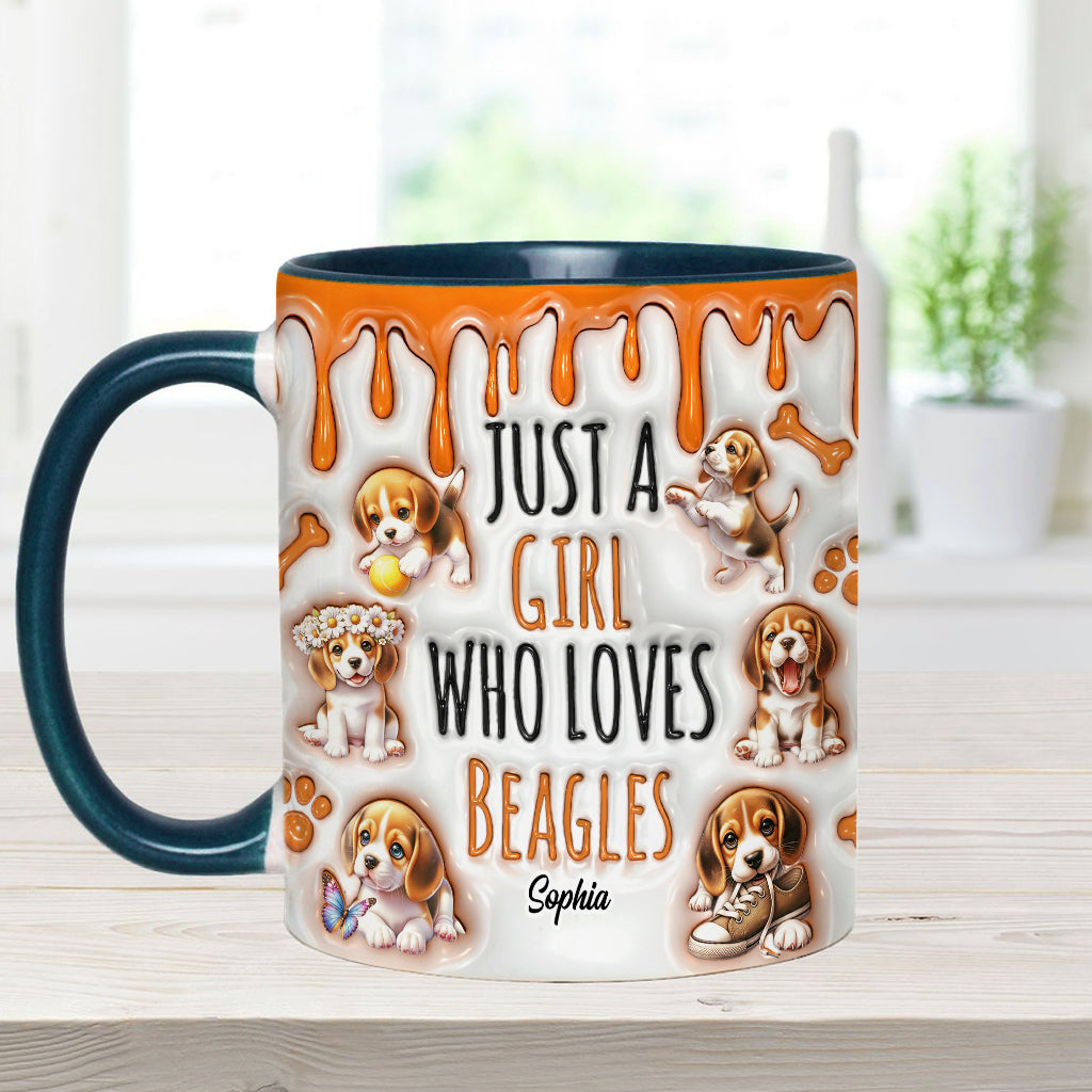 Mug personnalisé « Juste une fille qui adore les beagles »