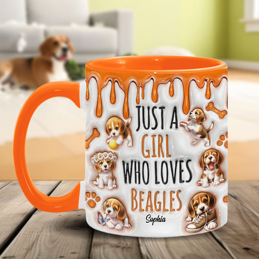 Mug personnalisé « Juste une fille qui adore les beagles »