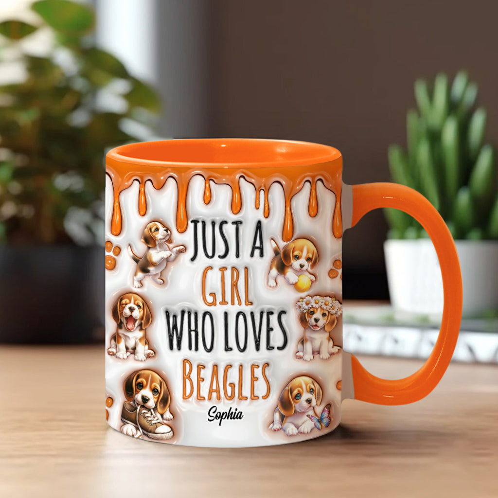 Mug personnalisé « Juste une fille qui adore les beagles »