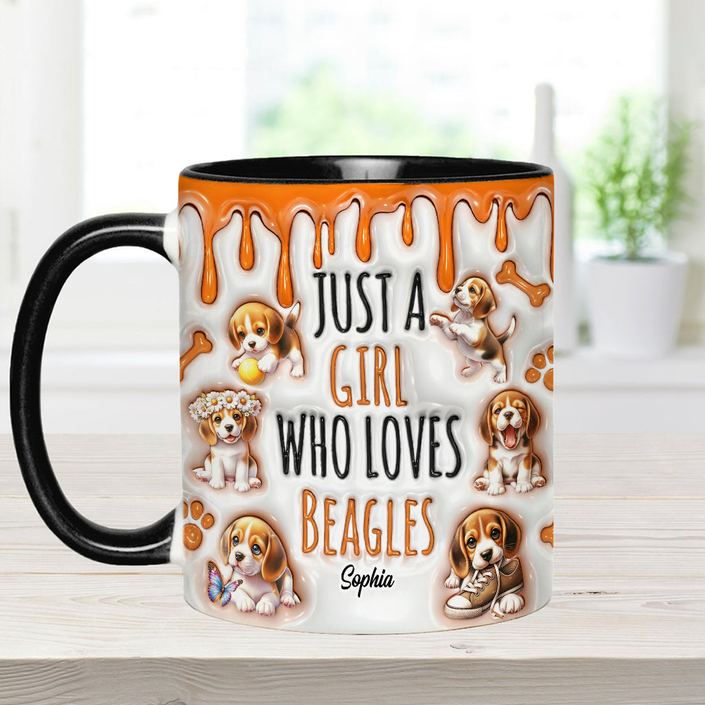 Mug personnalisé « Juste une fille qui adore les beagles »