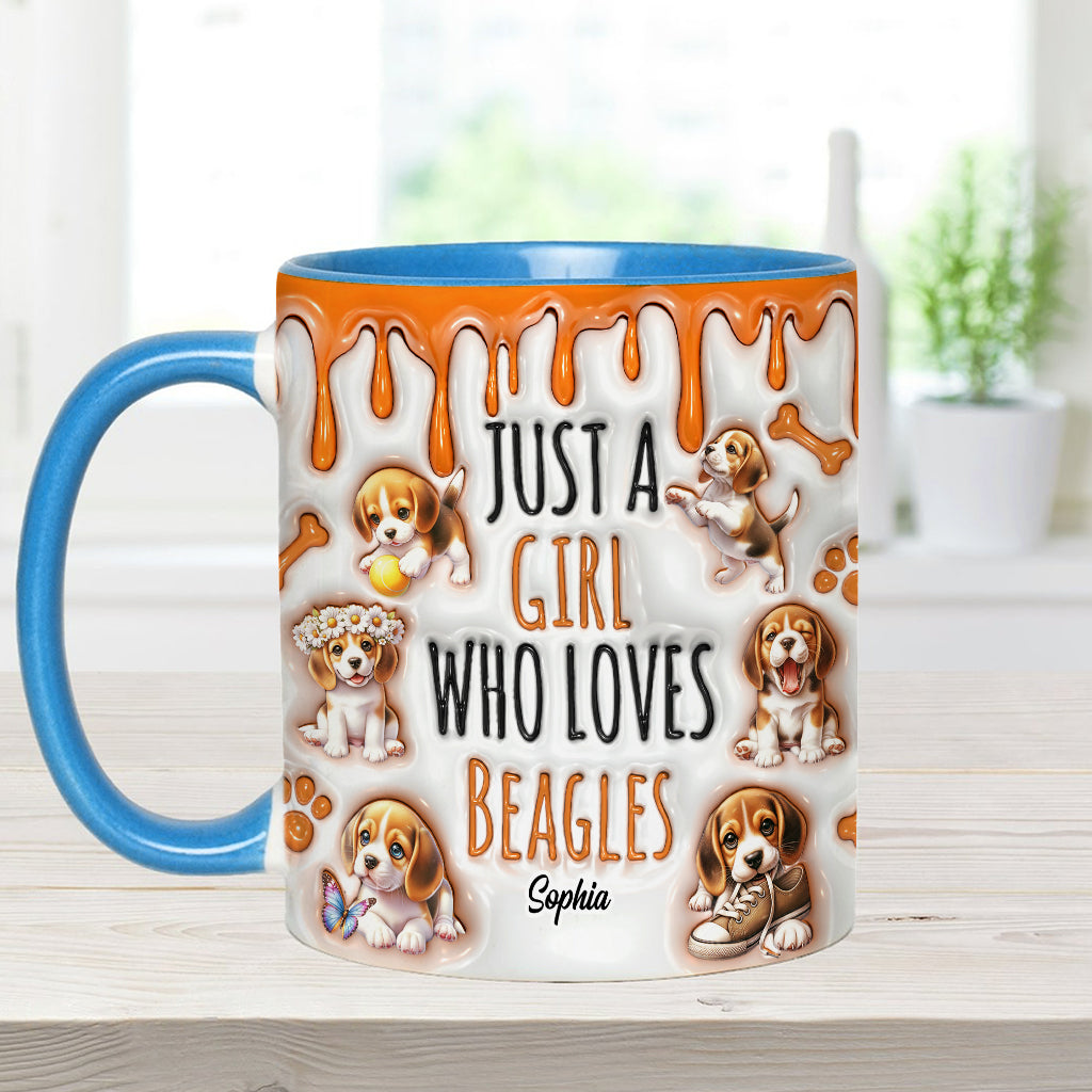 Mug personnalisé « Juste une fille qui adore les beagles »