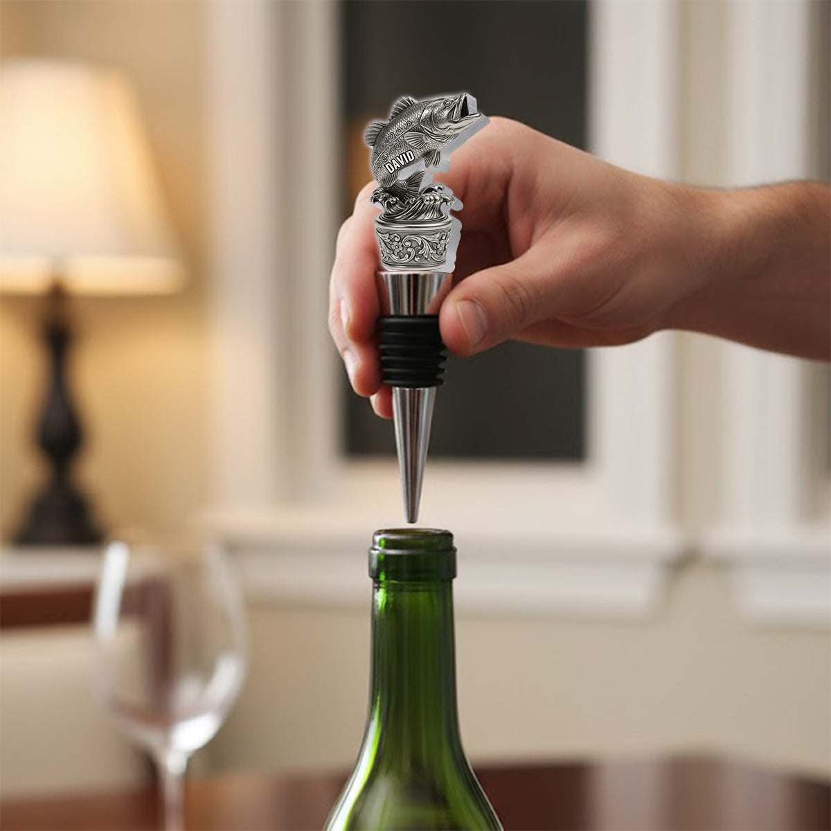 Boire et pêcher - Bouchon de bouteille de pêche personnalisé