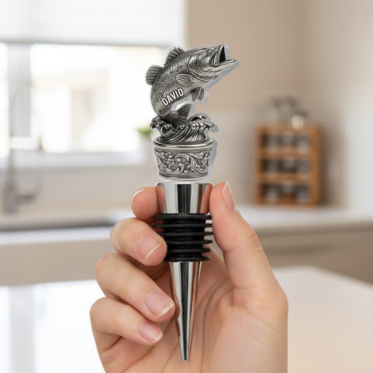 Boire et pêcher - Bouchon de bouteille de pêche personnalisé