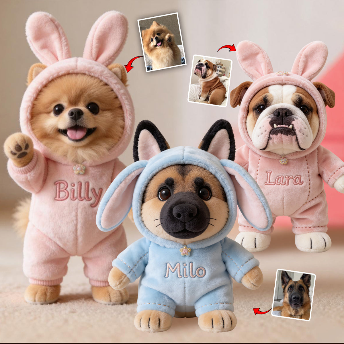 Coussin en fausse fourrure premium personnalisé pour chien, idéal pour Pâques