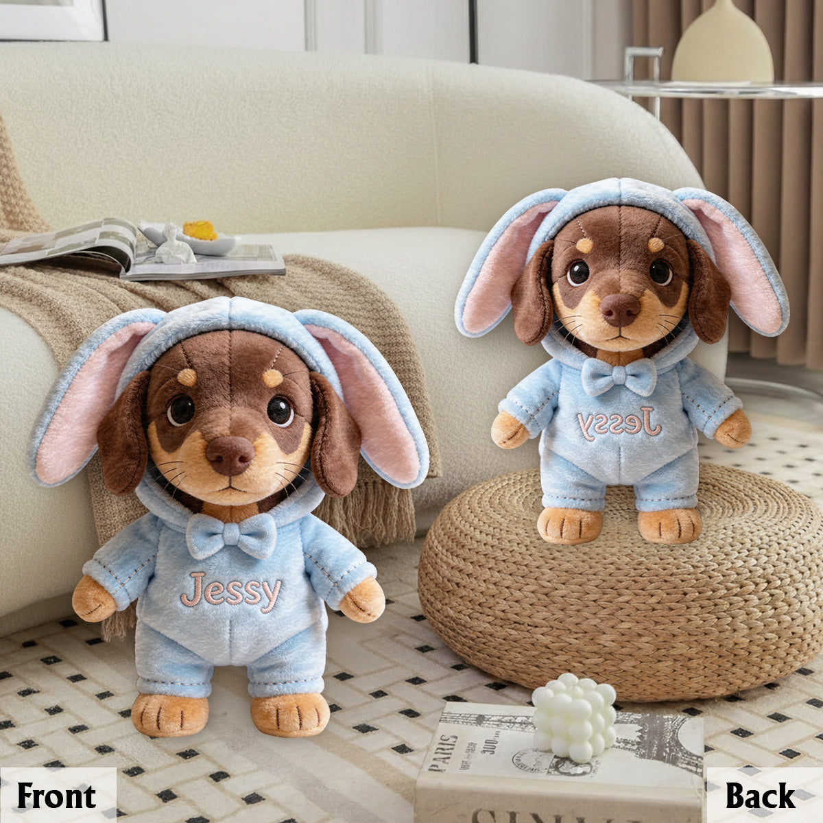 Coussin en fausse fourrure premium personnalisé pour chien, idéal pour Pâques