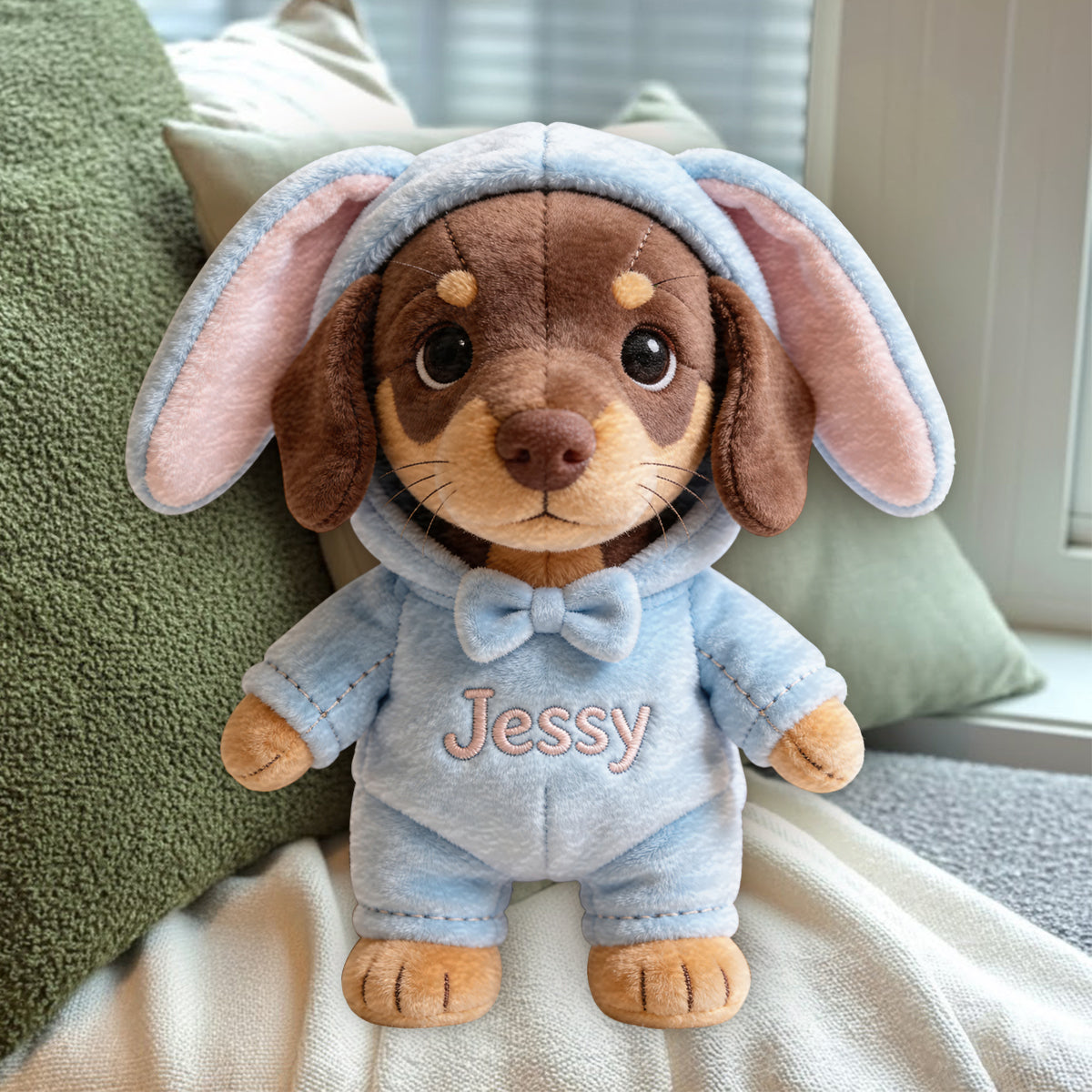 Coussin en fausse fourrure premium personnalisé pour chien, idéal pour Pâques