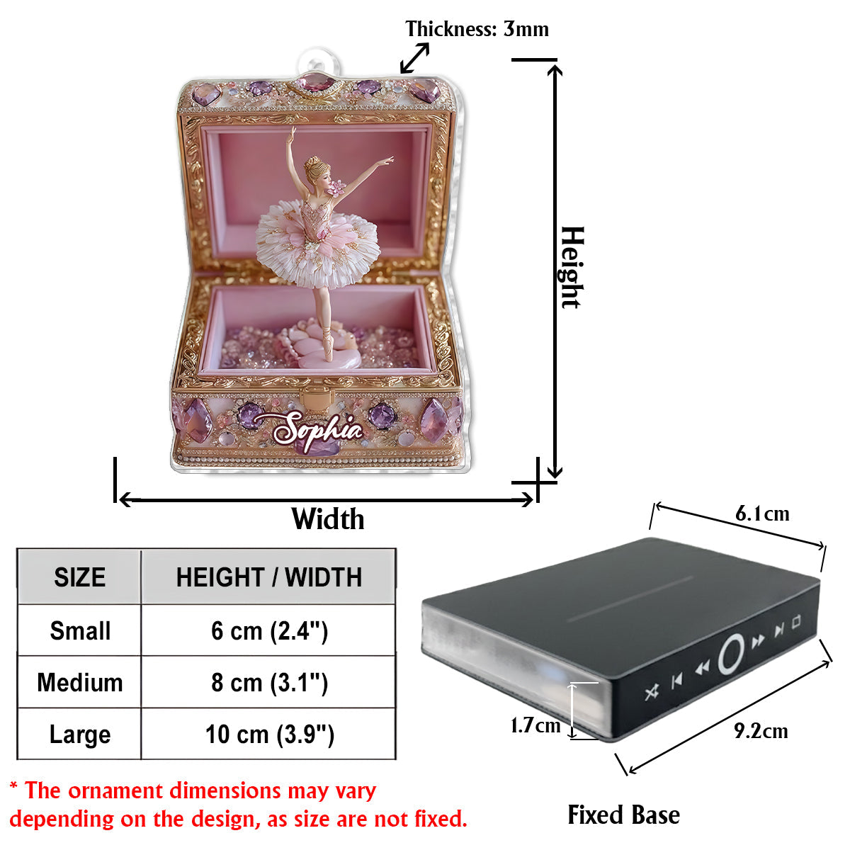 The Ballerina - Personalized Ballet Music Ornament