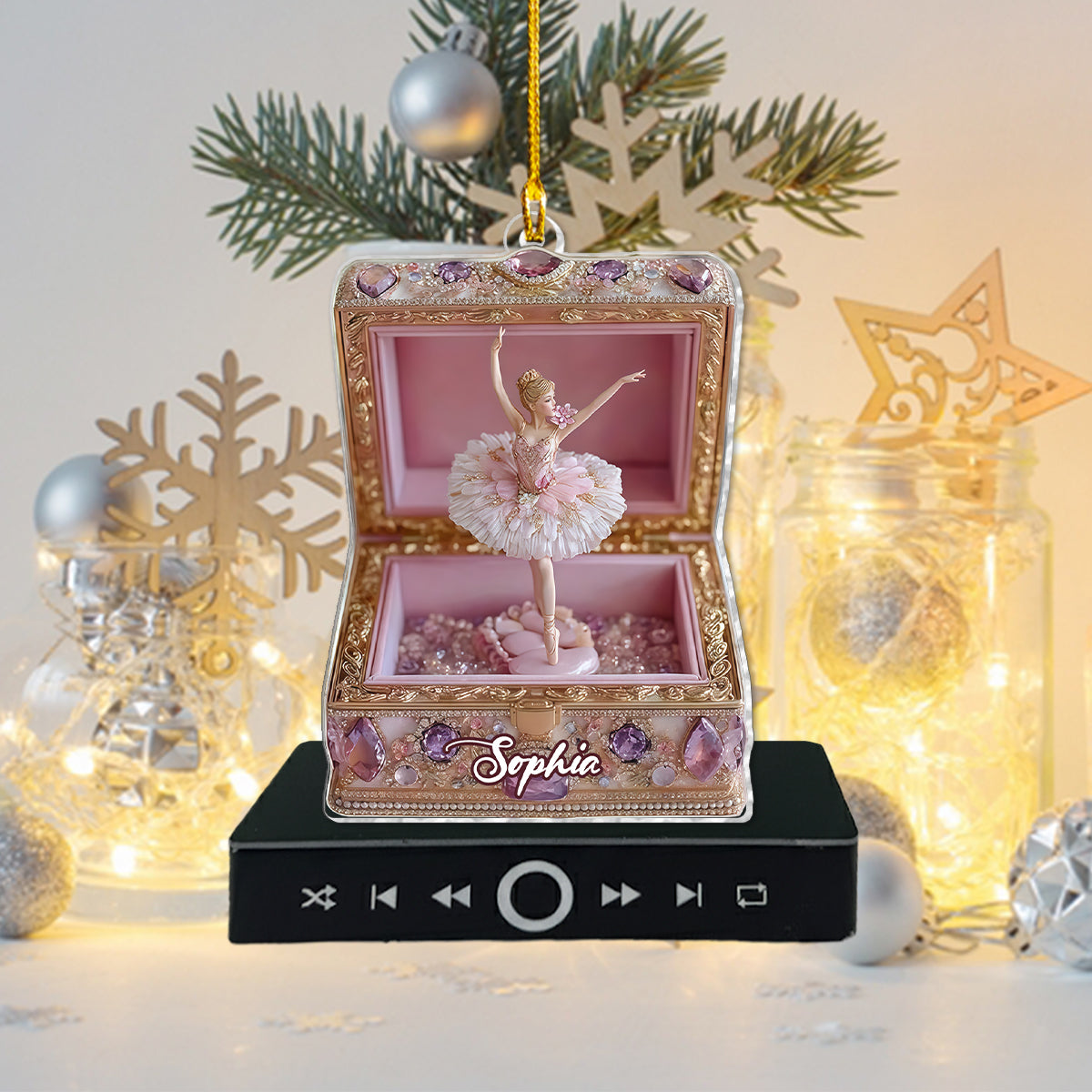 The Ballerina - Personalized Ballet Music Ornament