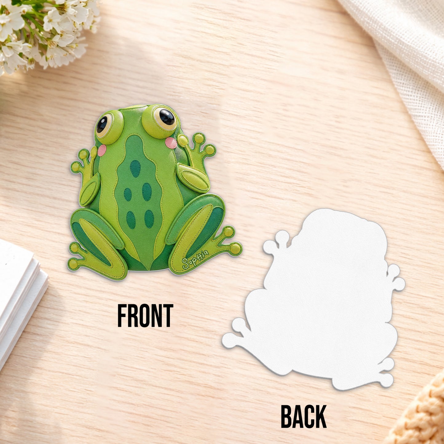 Pour les Amateurs de Grenouilles - Sac à Dos Personnalisé avec Patch en Cuir