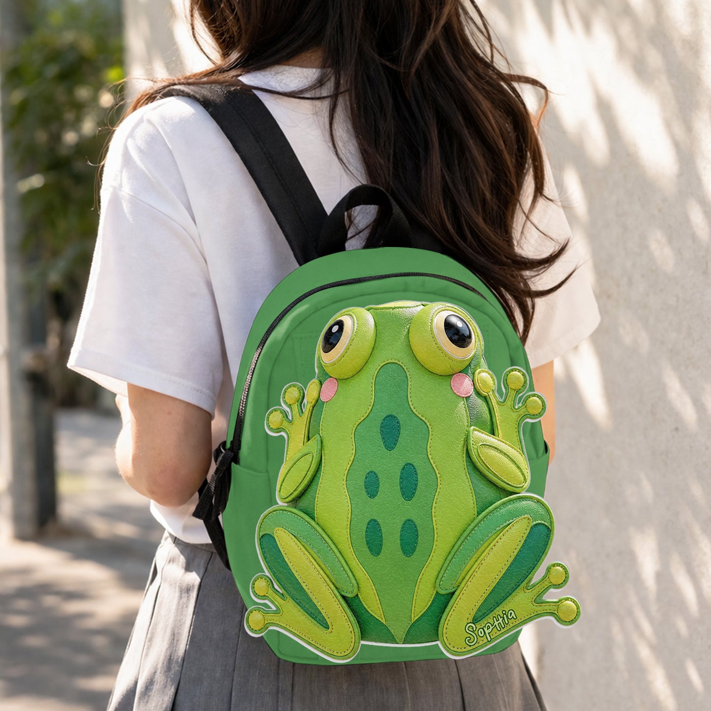 Pour les Amateurs de Grenouilles - Sac à Dos Personnalisé avec Patch en Cuir