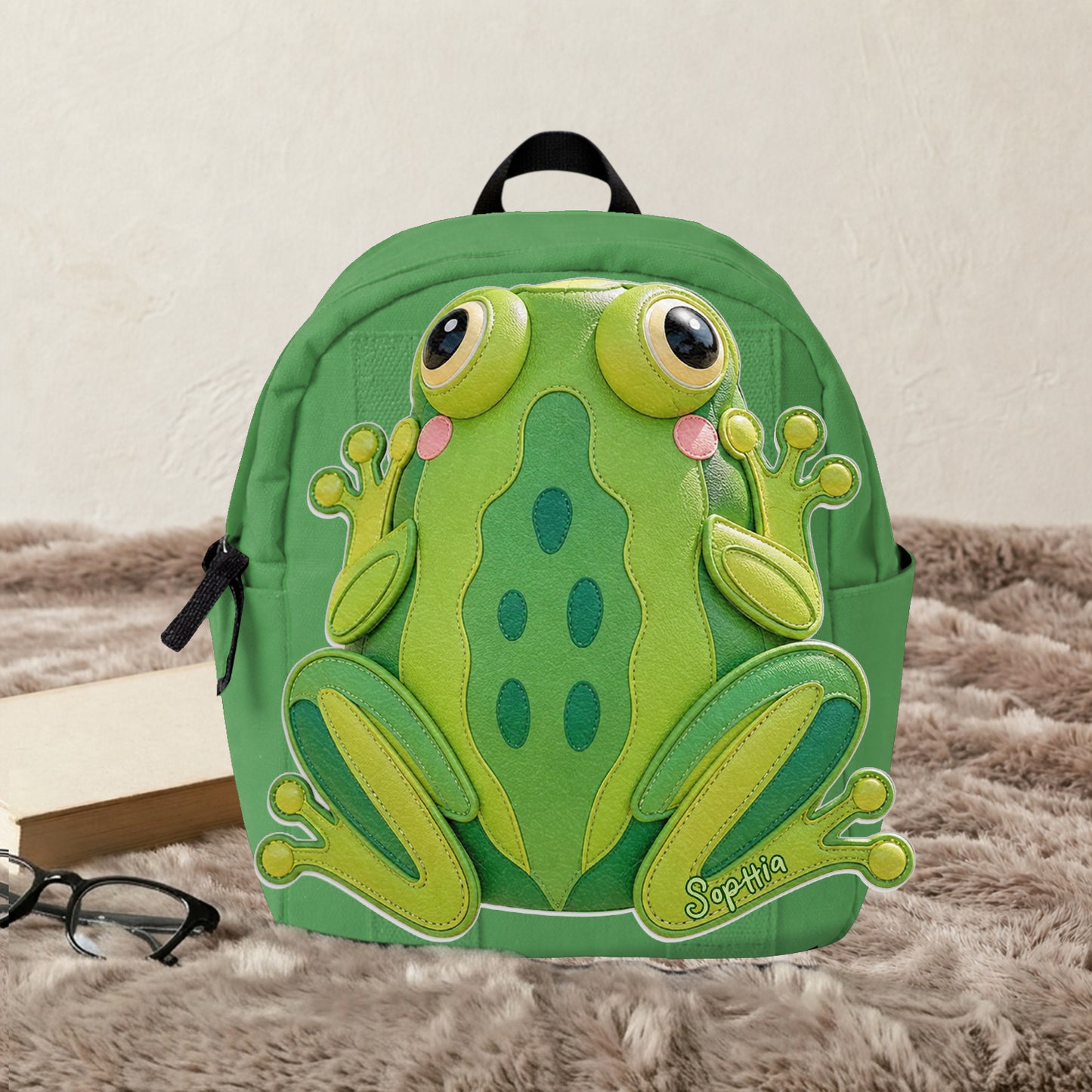Pour les Amateurs de Grenouilles - Sac à Dos Personnalisé avec Patch en Cuir