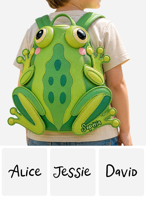 Pour les Amateurs de Grenouilles - Sac à Dos Personnalisé avec Patch en Cuir