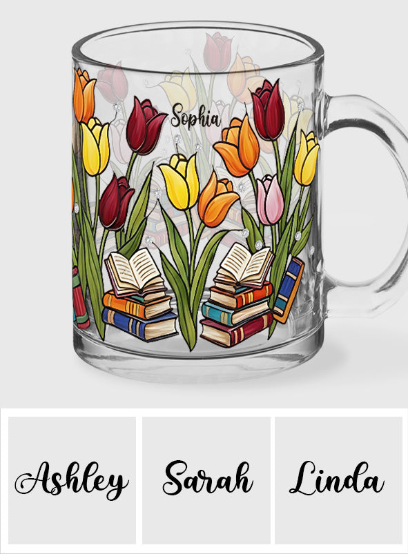 Tulip & Book - Personalized Book Glass Mug