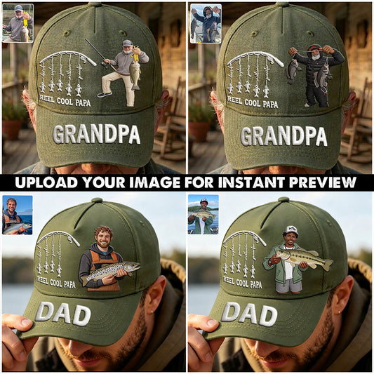Cooler Papa - Personalisierte Angel-Klassikmütze