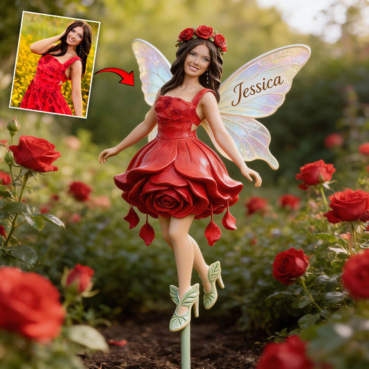 Panneau/Plaque de jardin en acrylique personnalisé avec photo - Fée du jardin - Panneau de jardin en acrylique sur le thème du jardinage