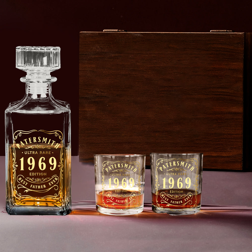 Das perfekte Geschenk für Whisky-, Bourbon- und Cognac-Liebhaber... für liebevolle Väter und Ehemänner... - Personalisiertes Whisky-Dekanter-Set