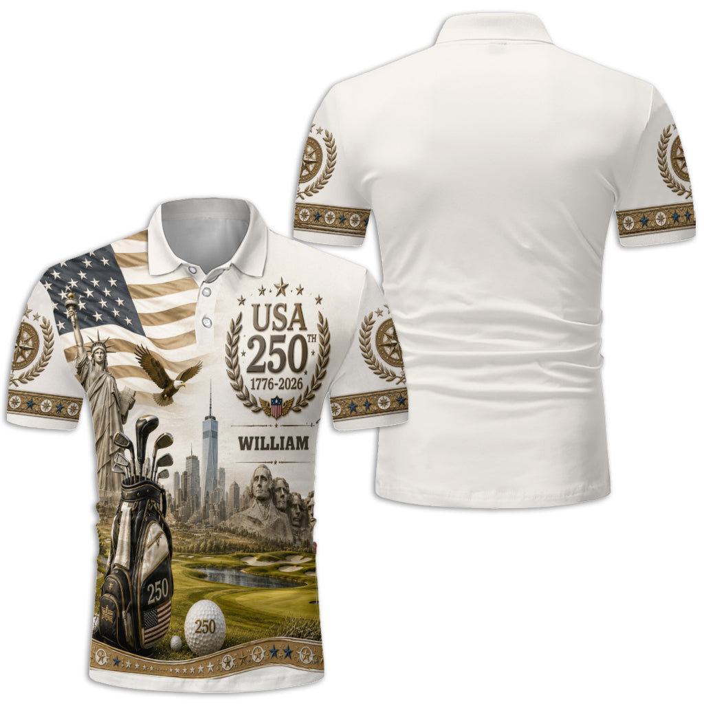 Golf In The 250 USA Anniversary - Personalized Golf Polo Shirt