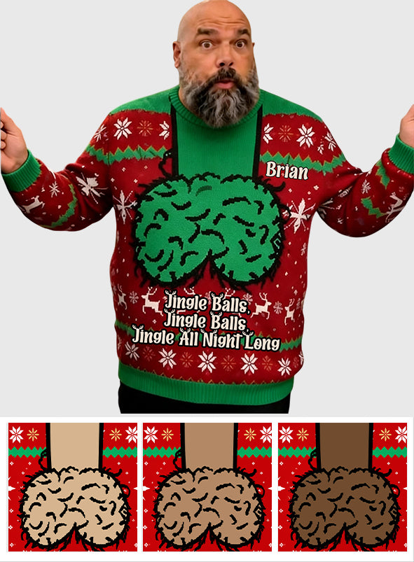 Jingle Balls - Personalized Spicy Couple Ugly Sweater