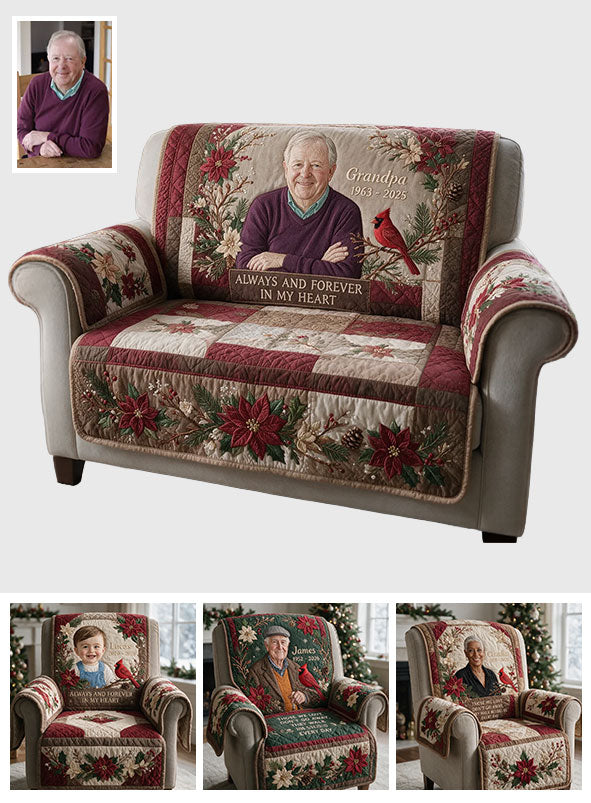 Those We Love Don't Go Away - Personalized Memorial Quilted Sofa/Couch Cover