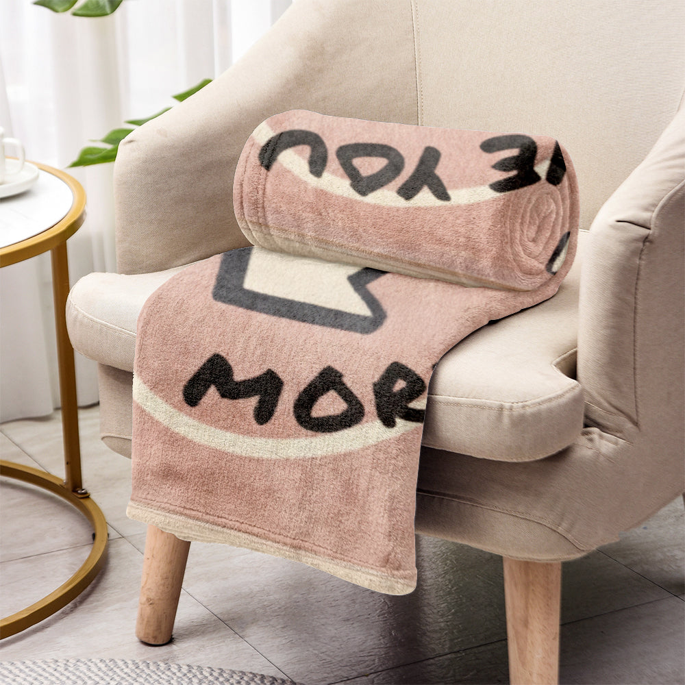 Love You More Reverse Card - Personalized Couple Blanket