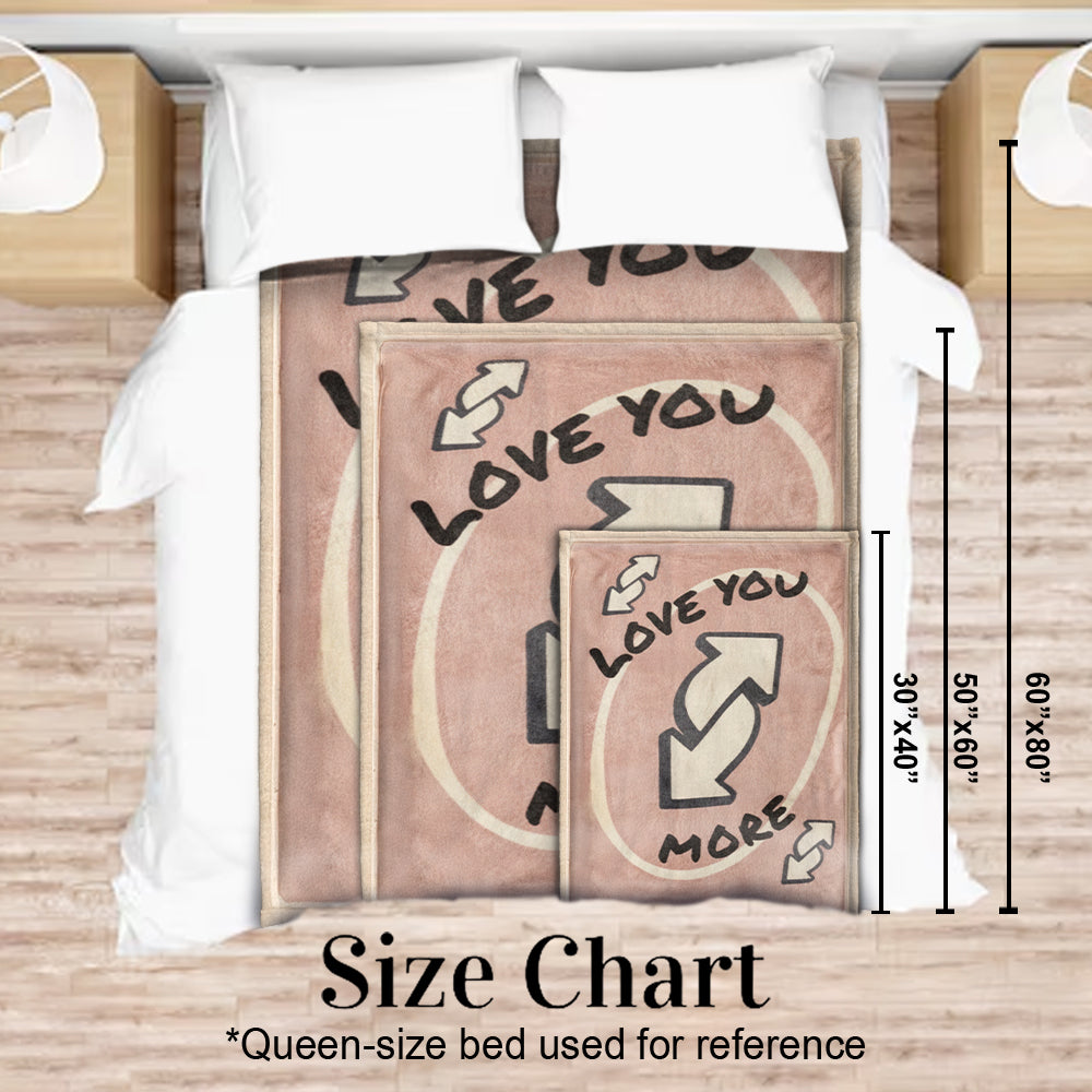 Love You More Reverse Card - Personalized Couple Blanket