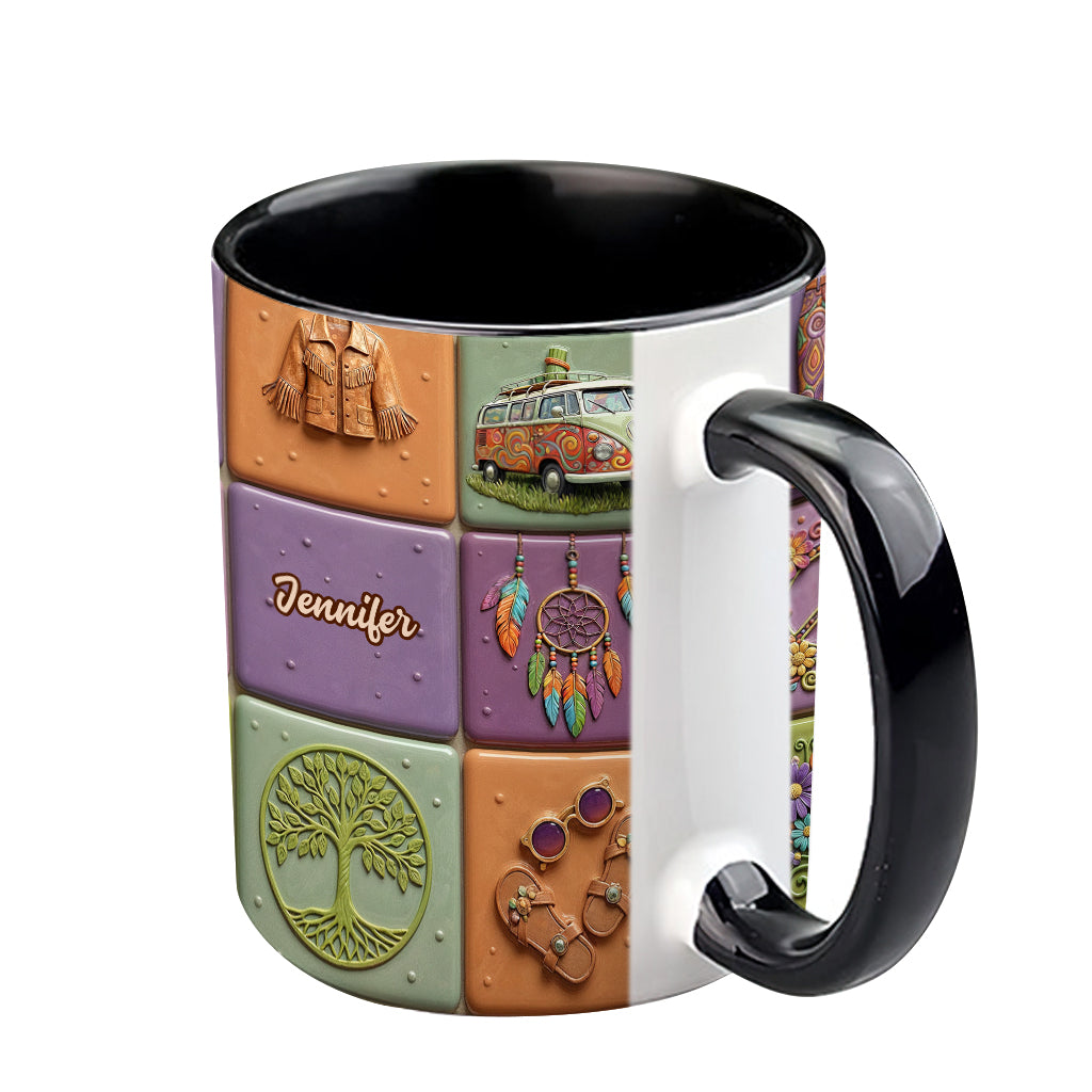 Peace Love Hippe Life - Personalized Hippie Accent Mug