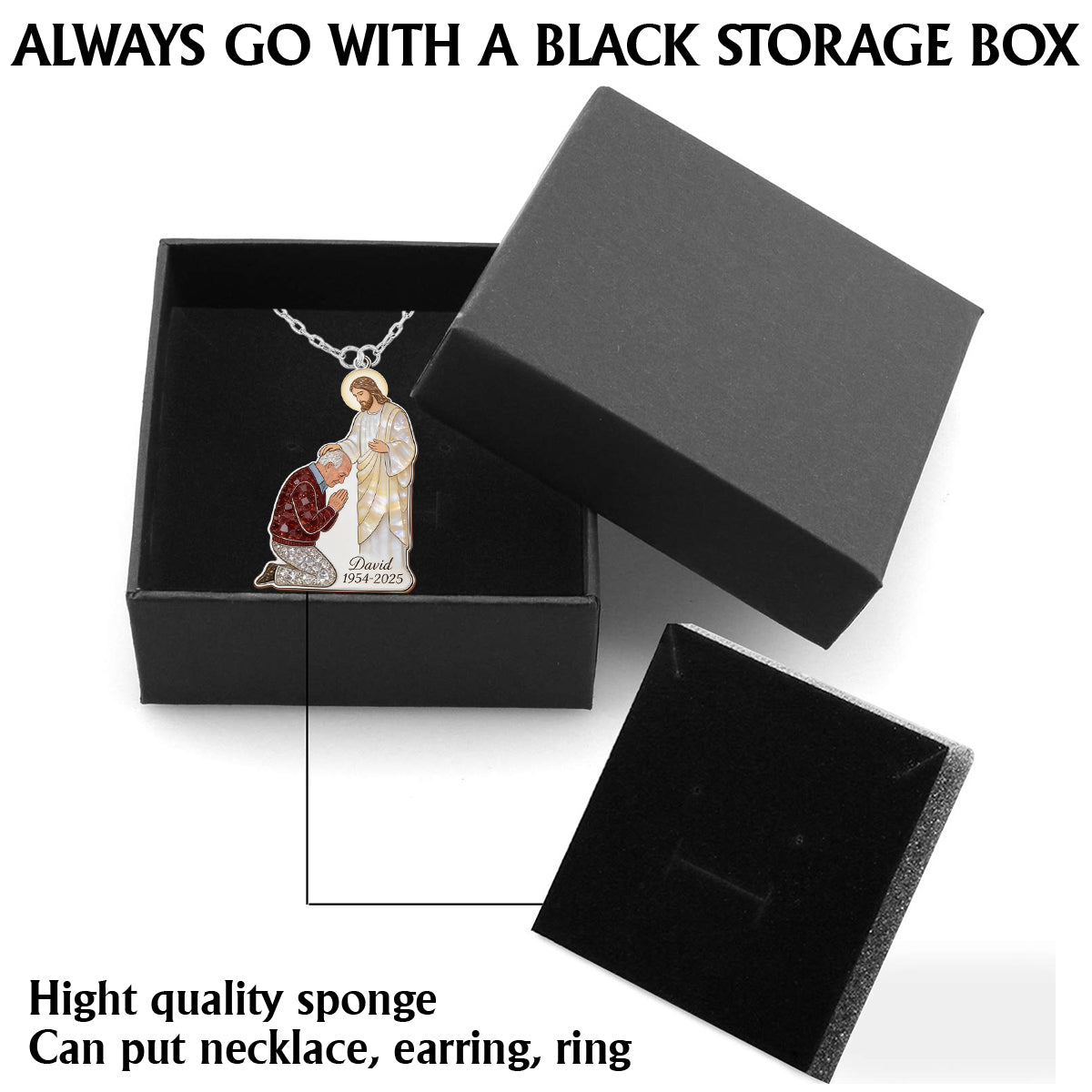 God's Hand - Personalized Christian Shaped Metal Pendant Necklace
