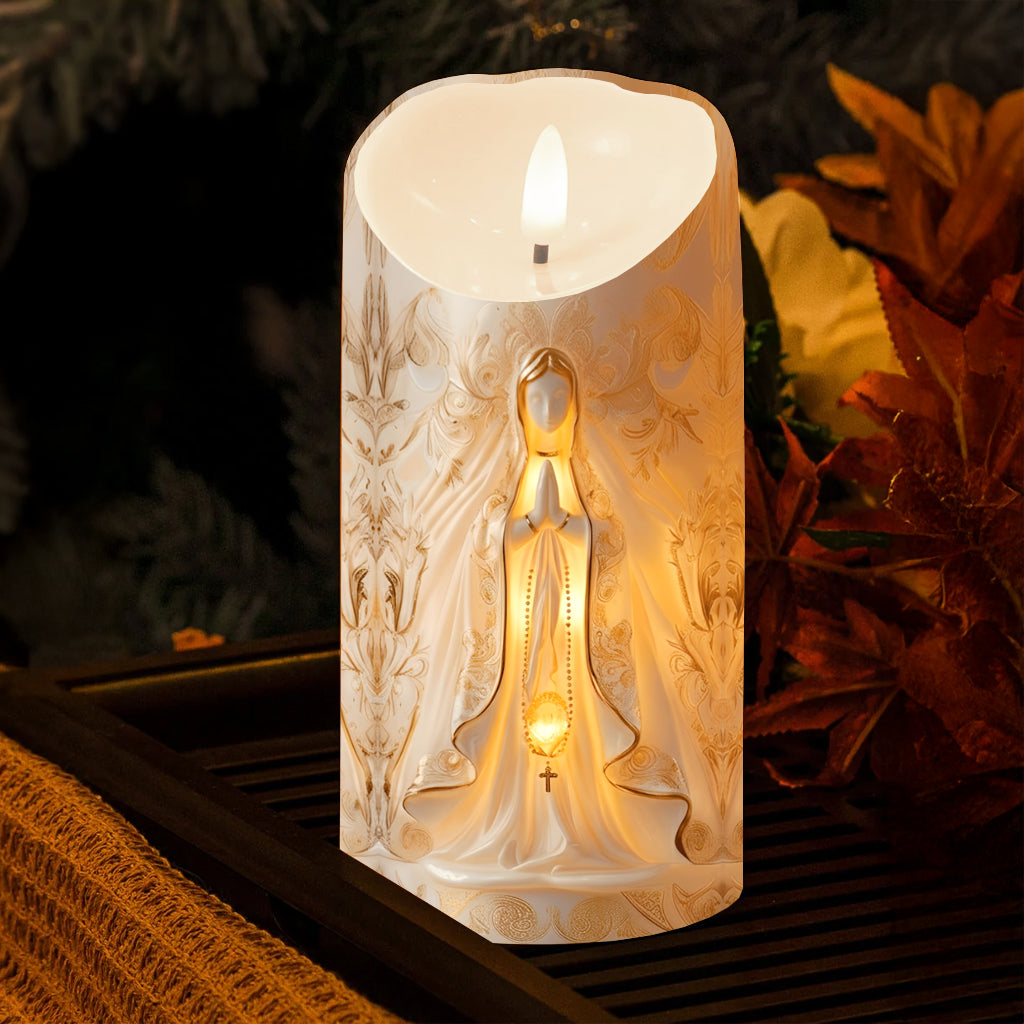 Our Lady - Personalized Christian Flameless Candle