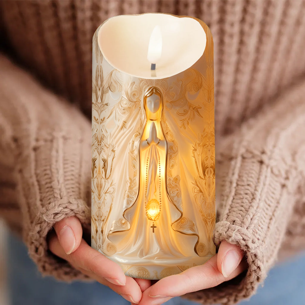 Our Lady - Personalized Christian Flameless Candle