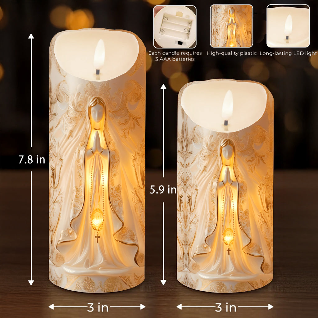 Our Lady - Personalized Christian Flameless Candle