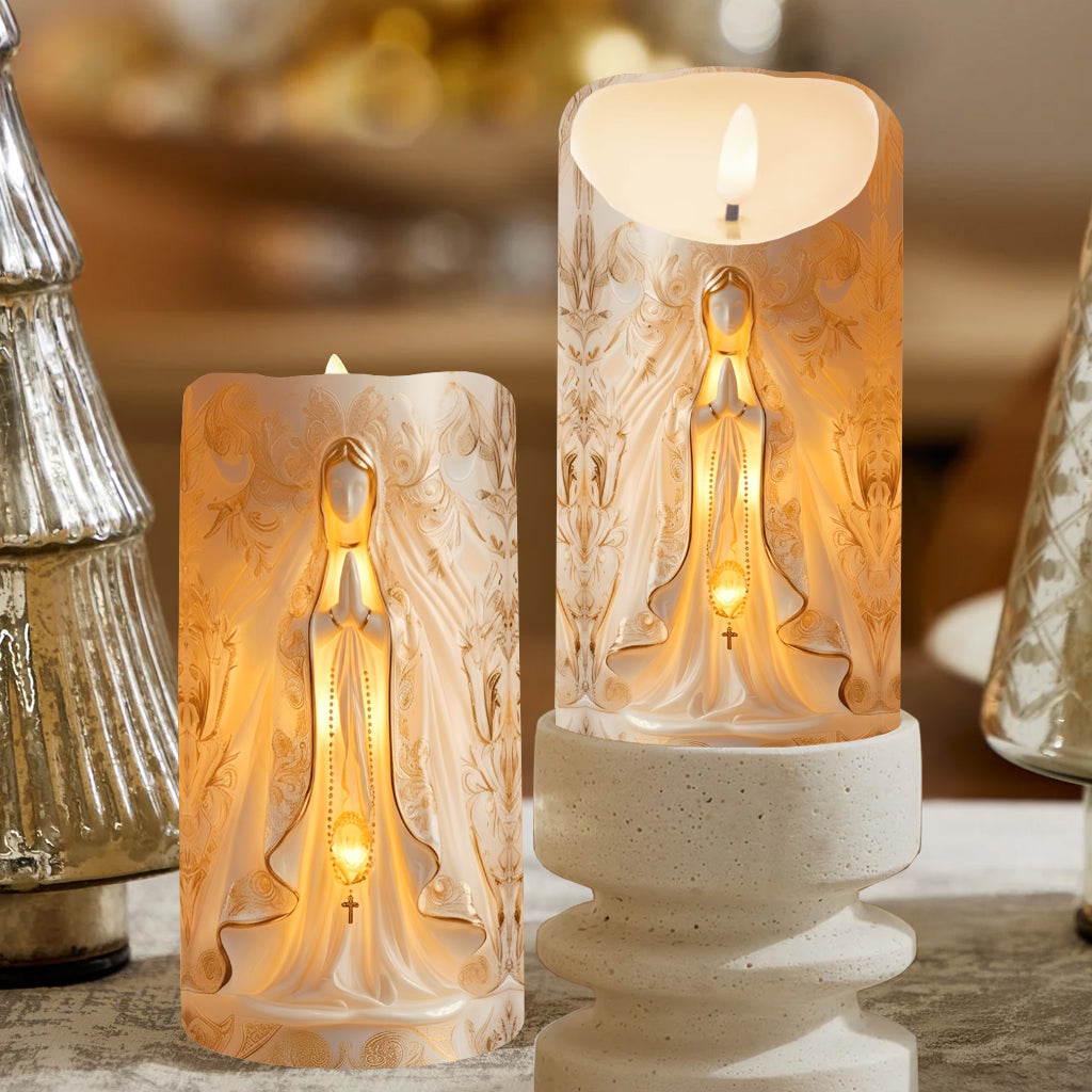 Our Lady - Personalized Christian Flameless Candle