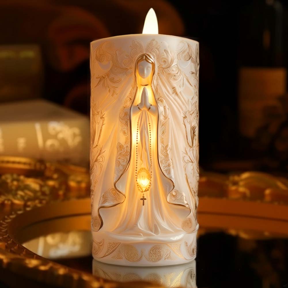 Our Lady - Personalized Christian Flameless Candle