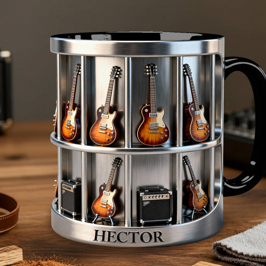 Gitarrist – Personalisierte Tasse und Untersetzer mit Gitarrenmotiv
