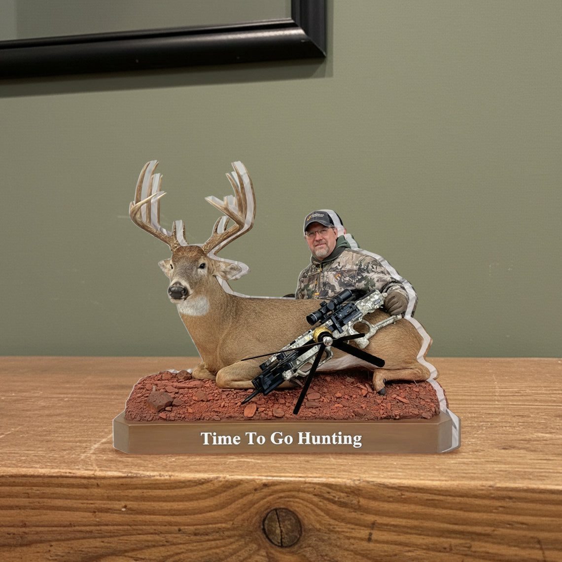 Time To Go Hunting - Personalized Hunting Desk Clock Plaque