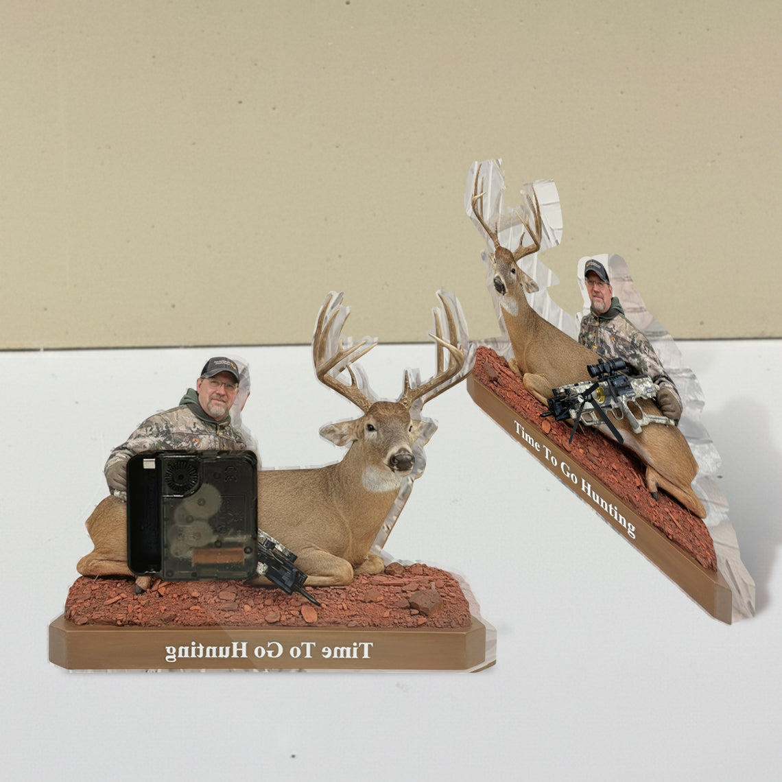 Time To Go Hunting - Personalized Hunting Desk Clock Plaque