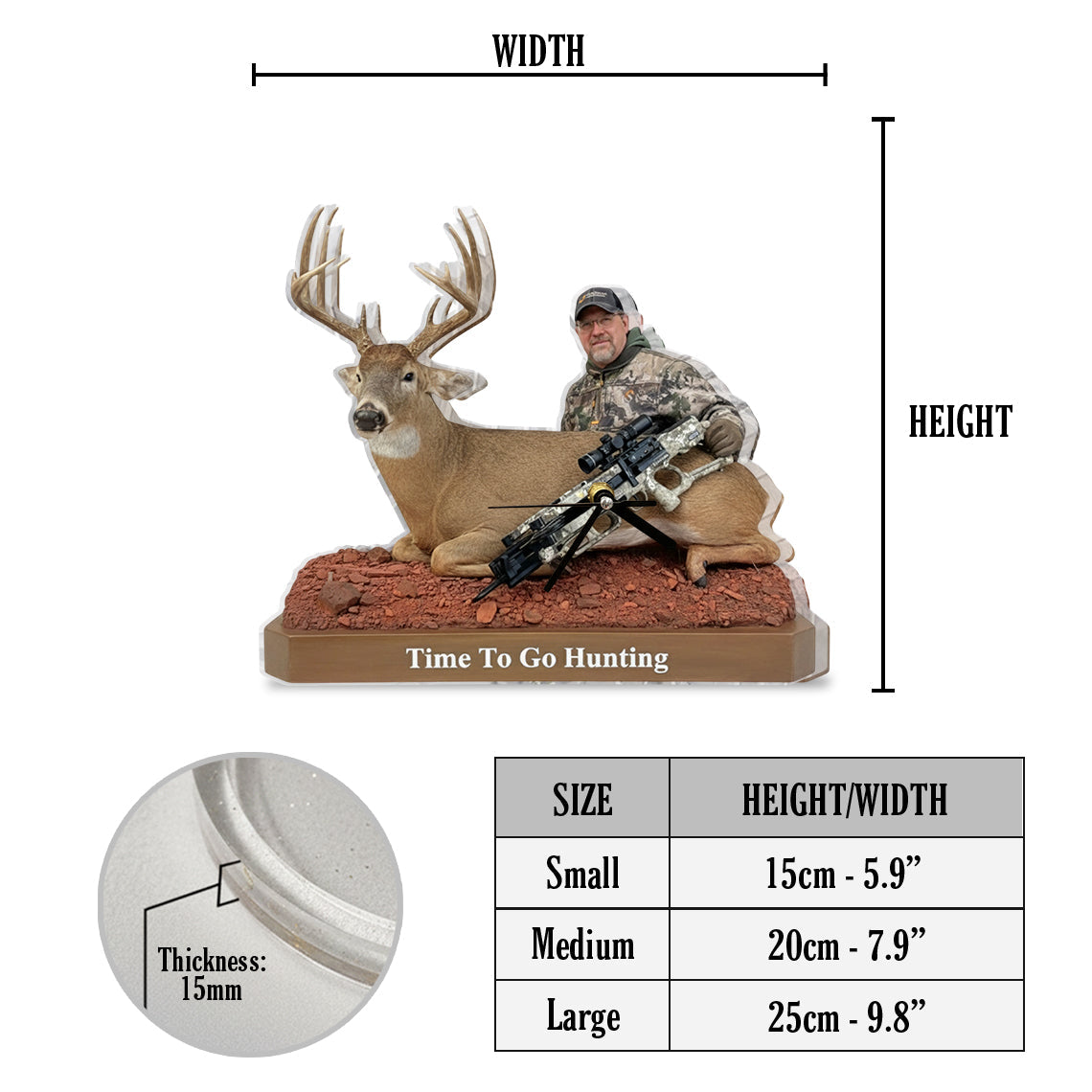 Time To Go Hunting - Personalized Hunting Desk Clock Plaque