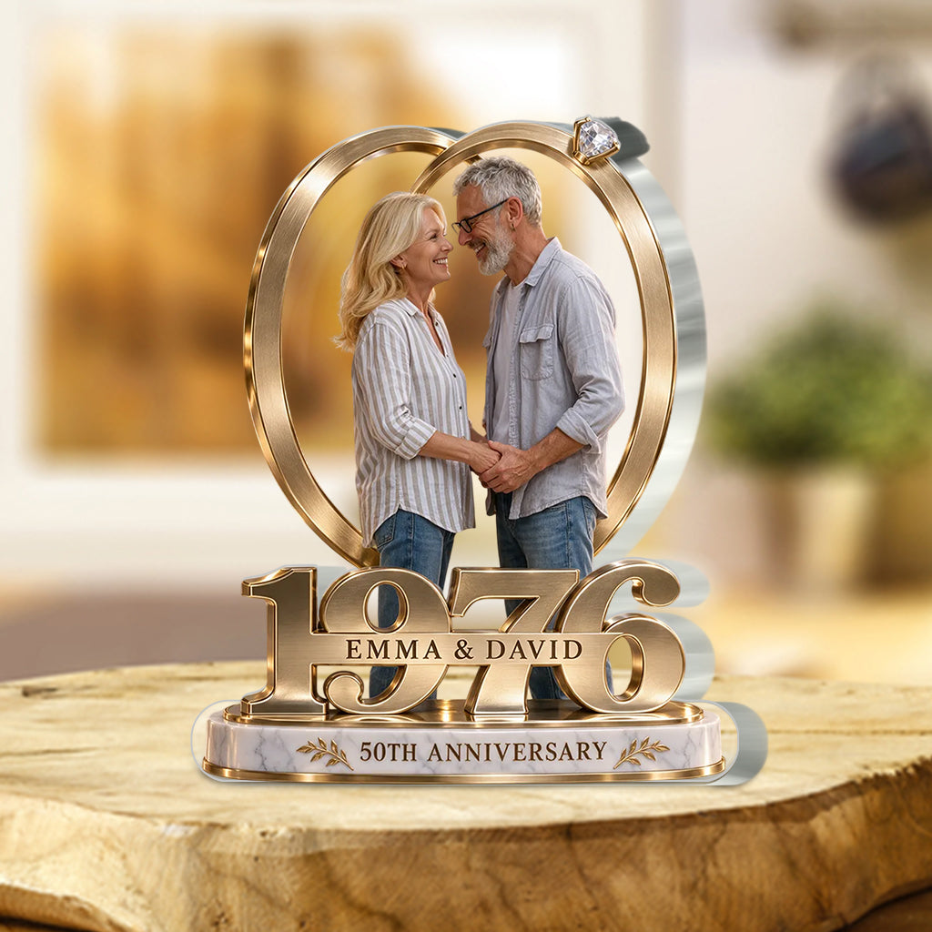 Personalisierte Geschenke für Paare, Romantische Jubiläumsfigur für Ehemann und Ehefrau mit Namen und Datum, Freund Freundinnen Geschenk - Personalisierte Paar Acrylplakette