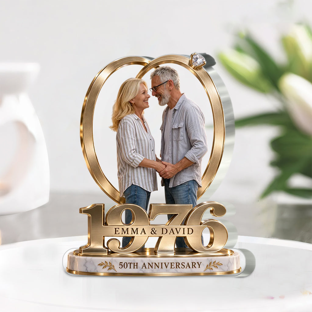 Personalisierte Geschenke für Paare, Romantische Jubiläumsfigur für Ehemann und Ehefrau mit Namen und Datum, Freund Freundinnen Geschenk - Personalisierte Paar Acrylplakette