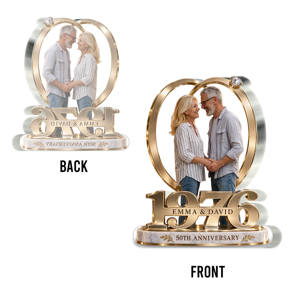 Personalisierte Geschenke für Paare, Romantische Jubiläumsfigur für Ehemann und Ehefrau mit Namen und Datum, Freund Freundinnen Geschenk - Personalisierte Paar Acrylplakette